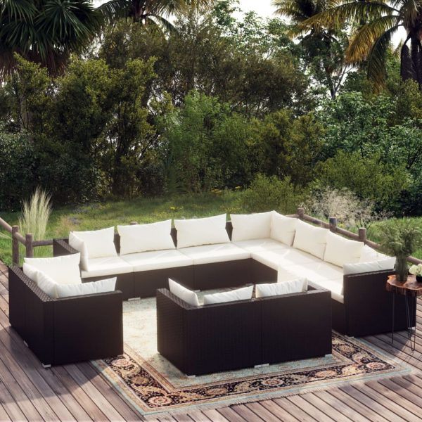 1 Loungeset Met Kussens Poly Rattan - Afbeelding 10