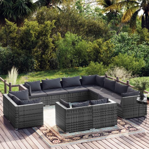 1 Loungeset Met Kussens Poly Rattan - Afbeelding 12