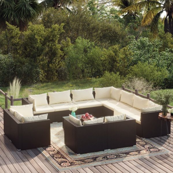 12-Delige Loungeset Met Kussens Poly Rattan - Afbeelding 13