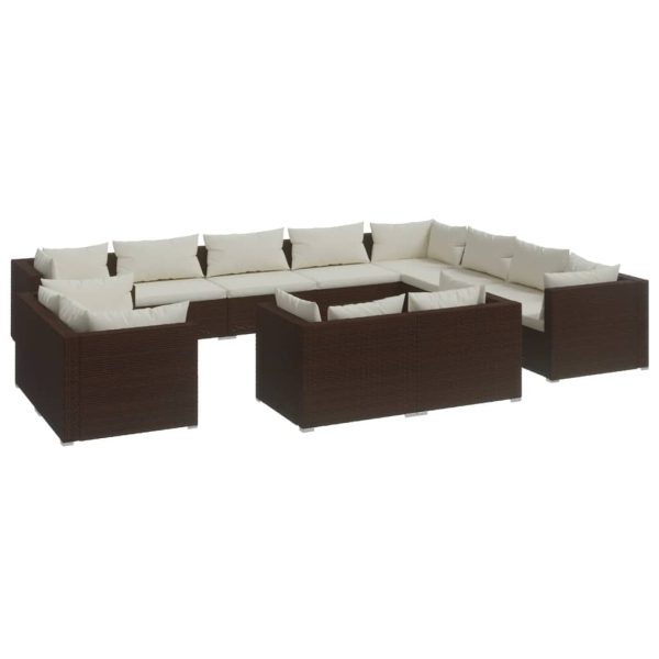 12-Delige Loungeset Met Kussens Poly Rattan - Afbeelding 2