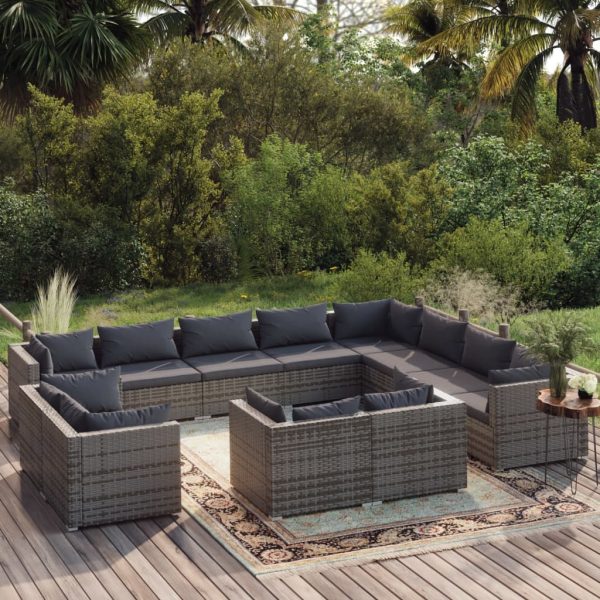 12-Delige Loungeset Met Kussens Poly Rattan - Afbeelding 12