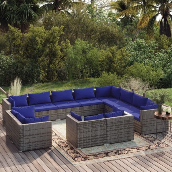 12-Delige Loungeset Met Kussens Poly Rattan - Afbeelding 13