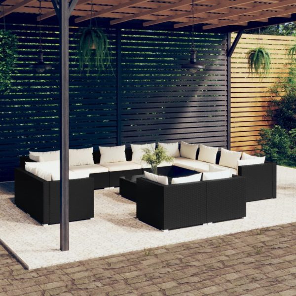 13-Delige Loungeset Met Kussens Poly Rattan - Afbeelding 13