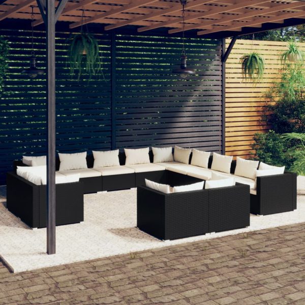 13-Delige Loungeset Met Kussens Poly Rattan - Afbeelding 10