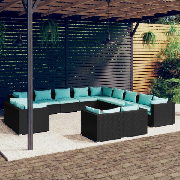 13-Delige Loungeset Met Kussens Poly Rattan - Afbeelding 11