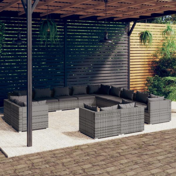 13-Delige Loungeset Met Kussens Poly Rattan - Afbeelding 12