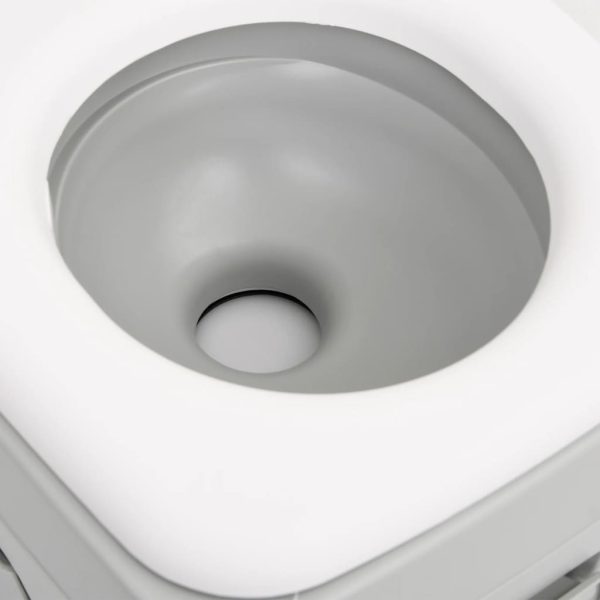 Campingtoilet Draagbaar 15+10 L Hdpe Grijs En Wit - Afbeelding 9