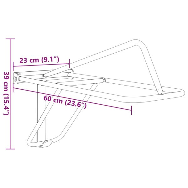Zadelrek Inklapbaar Wandgemonteerd Ijzer Zwart - Afbeelding 9