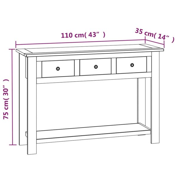 Wandtafel 110X35X75 Cm Massief Eikenhout - Afbeelding 8