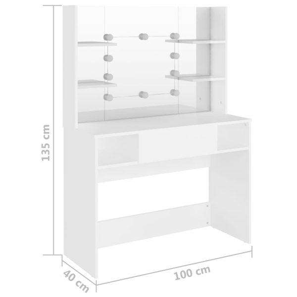 Kaptafel Met Led-Verlichting 100X40X135 Cm Mdf - Afbeelding 6