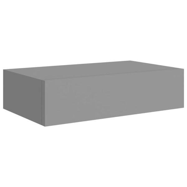 Wandschap Met Lade 40X23,5X10 Cm Mdf Grijs - Afbeelding 2