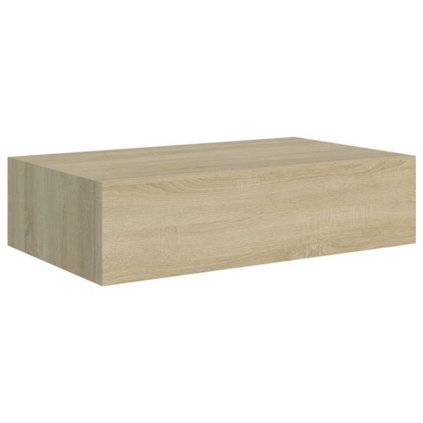 Wandschap Met Lade 40X23,5X10 Cm Mdf Kleurig Eiken - Afbeelding 2