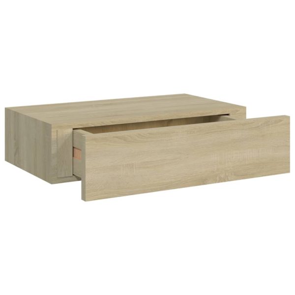 Wandschap Met Lade 40X23,5X10 Cm Mdf Kleurig Eiken - Afbeelding 6