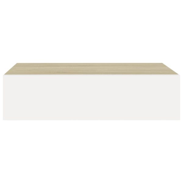 Wandschap Met Lade 40X23,5X10 Cm Mdf Kleurig En Eiken En Wit - Afbeelding 4