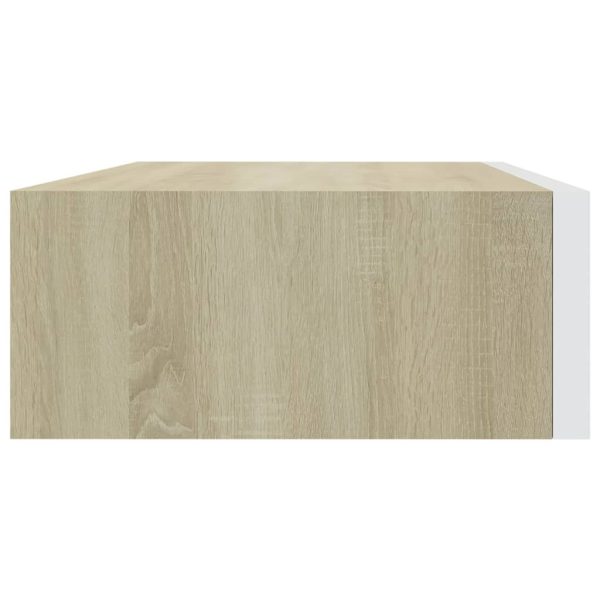 Wandschap Met Lade 40X23,5X10 Cm Mdf Kleurig En Eiken En Wit - Afbeelding 5