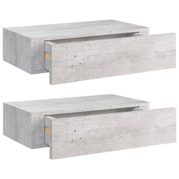 Wandschappen Met Lade 40X23,5X10 Cm Mdf Betongrijs - Afbeelding 2