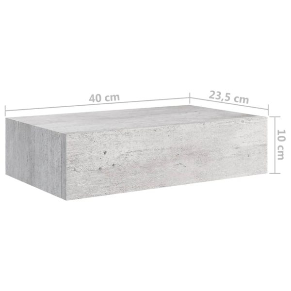 Wandschappen Met Lade 40X23,5X10 Cm Mdf Betongrijs - Afbeelding 10