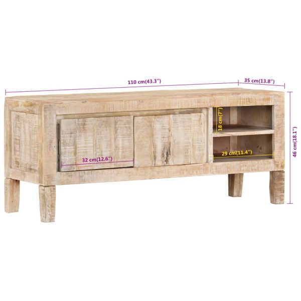 Tv-Meubel 110X35X46 Cm Massief Mangohout - Afbeelding 9