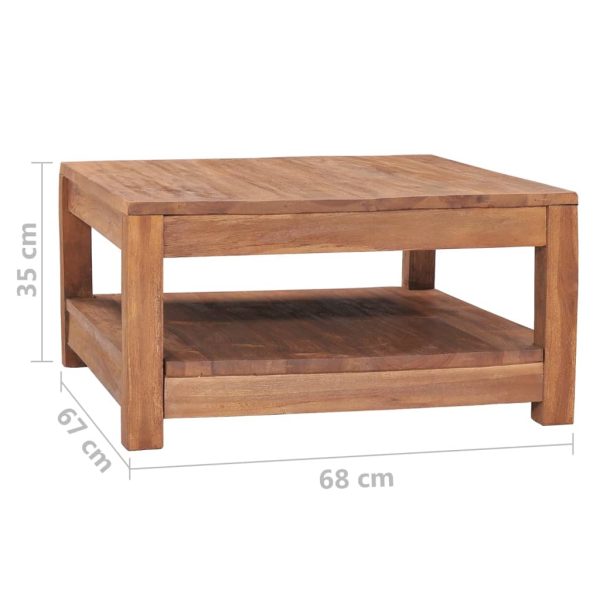 Salontafel 68X67X35 Cm Massief Teakhout - Afbeelding 6