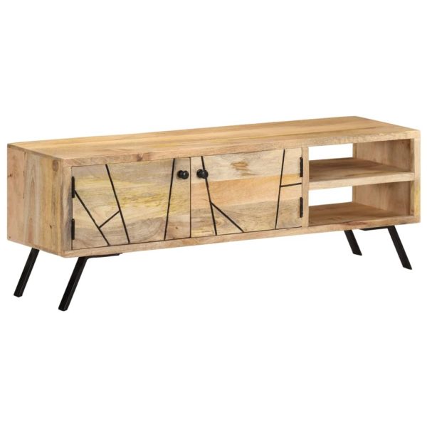 Tv-Meubel 110X30X40 Cm Massief Mangohout Antraciet