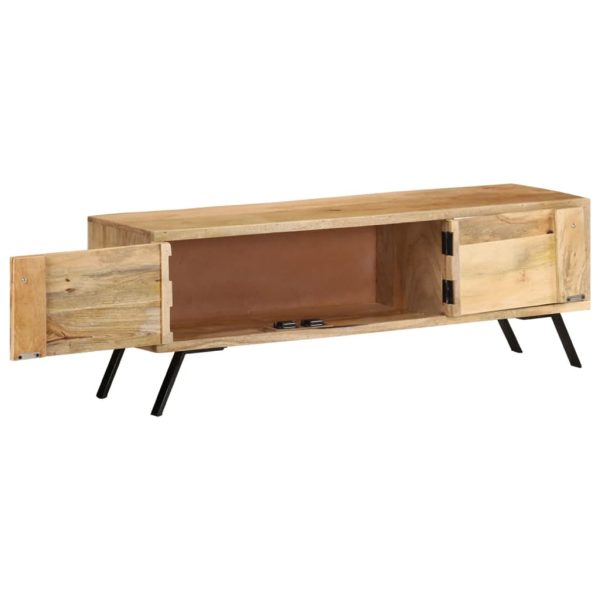 Tv-Meubel 110X30X40 Cm Massief Mangohout Antraciet - Afbeelding 4