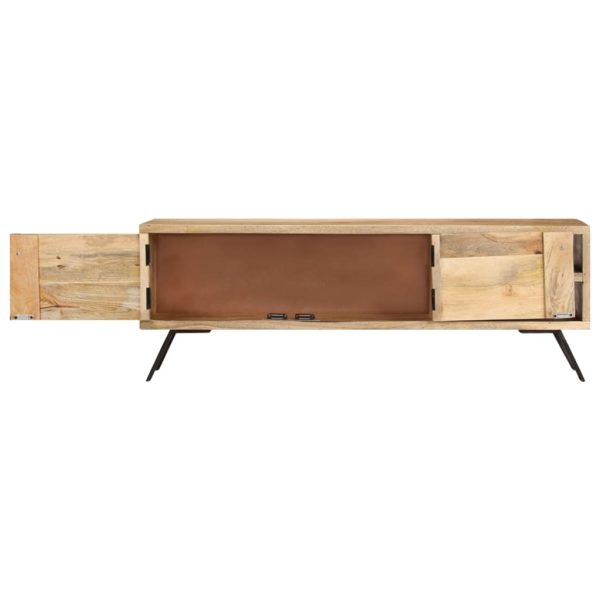 Tv-Meubel 110X30X40 Cm Massief Mangohout Antraciet - Afbeelding 5