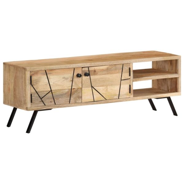 Tv-Meubel 110X30X40 Cm Massief Mangohout Antraciet - Afbeelding 10