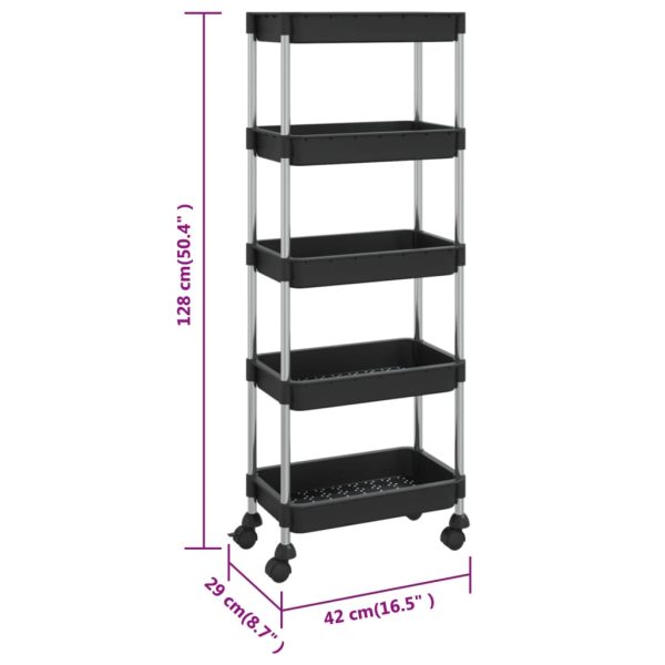 Keukentrolley 5-Laags 42X29X128 Cm Ijzer En Abs - Afbeelding 7