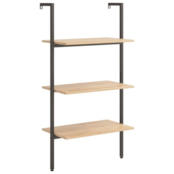 Ladderrek Met 3 Schappen 64X35X120,5 Cm En Zwart - Afbeelding 2