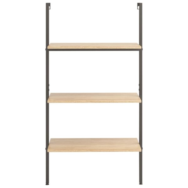 Ladderrek Met 3 Schappen 64X35X120,5 Cm En Zwart - Afbeelding 3