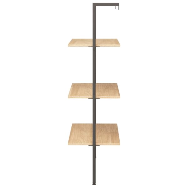 Ladderrek Met 3 Schappen 64X35X120,5 Cm En Zwart - Afbeelding 4