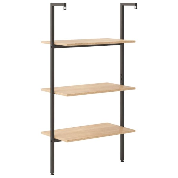 Ladderrek Met 3 Schappen 64X35X120,5 Cm En Zwart - Afbeelding 5