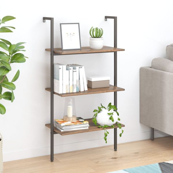 Ladderrek Met 3 Schappen 64X35X120,5 Cm En Zwart - Afbeelding 11