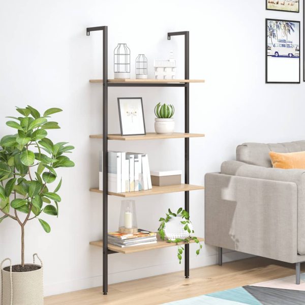 Ladderrek Met 3 Schappen 64X35X120,5 Cm En Zwart - Afbeelding 13