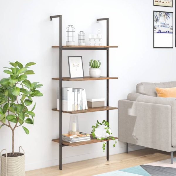 Ladderrek Met 3 Schappen 64X35X120,5 Cm En Zwart - Afbeelding 14