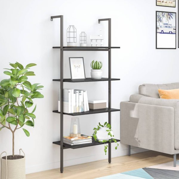 Ladderrek Met 3 Schappen 64X35X120,5 Cm En Zwart - Afbeelding 12