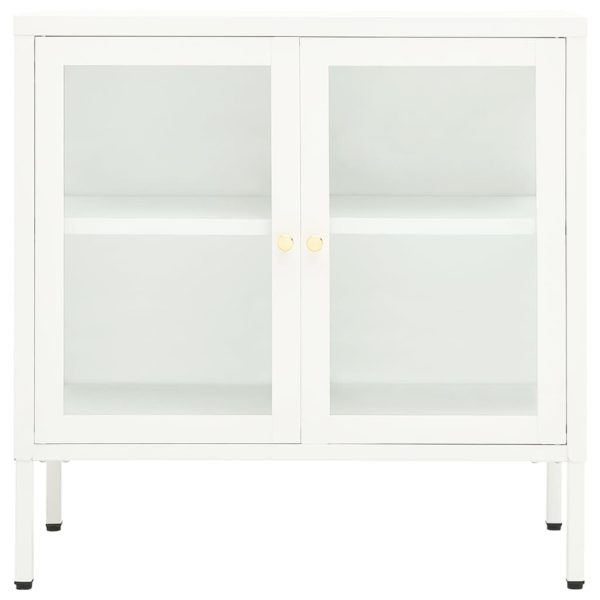 Dressoir 70X35X70 Cm Staal En Glas - Afbeelding 3