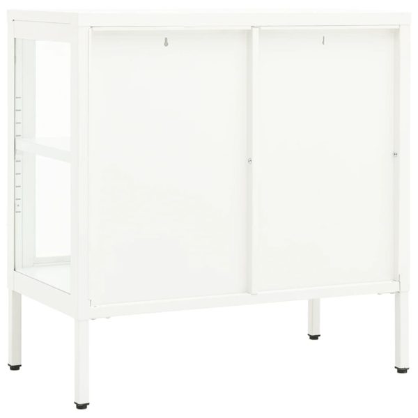 Dressoir 70X35X70 Cm Staal En Glas - Afbeelding 5