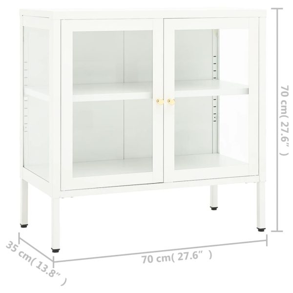 Dressoir 70X35X70 Cm Staal En Glas - Afbeelding 10