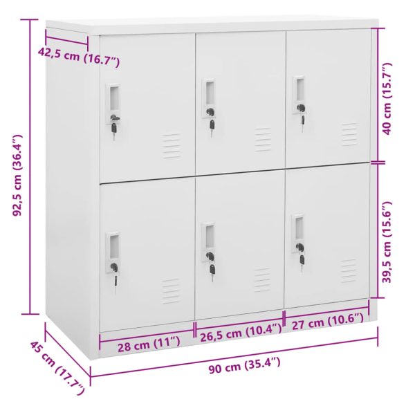 Lockerkast 90X45X92,5 Cm Staal - Afbeelding 8