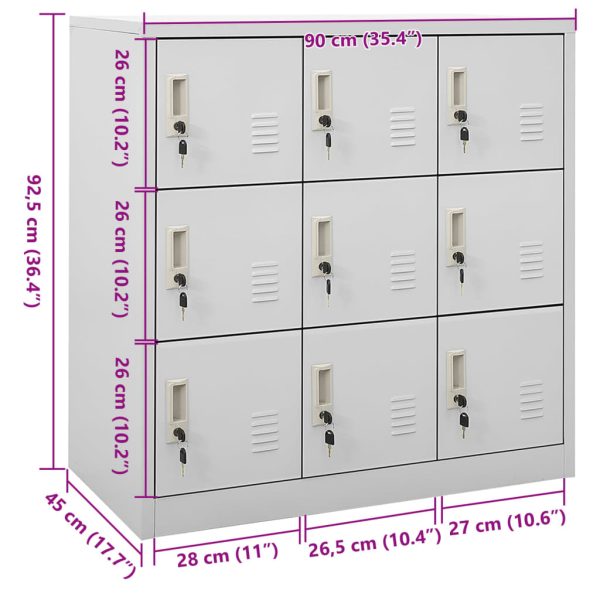 Lockerkast 90X45X92,5 Cm Staal - Afbeelding 8