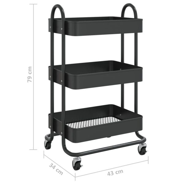 Trolley 3-Laags 43X34X79 Cm Staal - Afbeelding 7