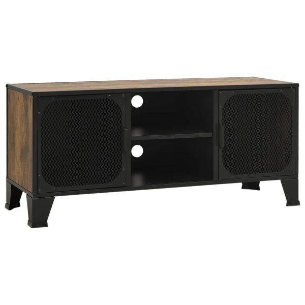 Tv-Meubel 105X36X47 Cm Metaal En Mdf Rustiek Bruin - Afbeelding 2