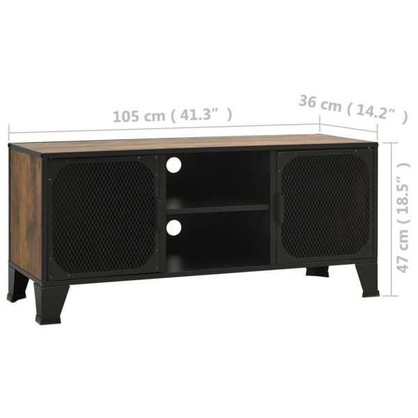 Tv-Meubel 105X36X47 Cm Metaal En Mdf Rustiek Bruin - Afbeelding 9