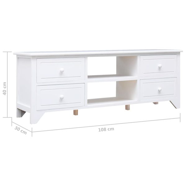 Tv-Meubel 108X30X40 Cm Massief Paulowniahout - Afbeelding 8