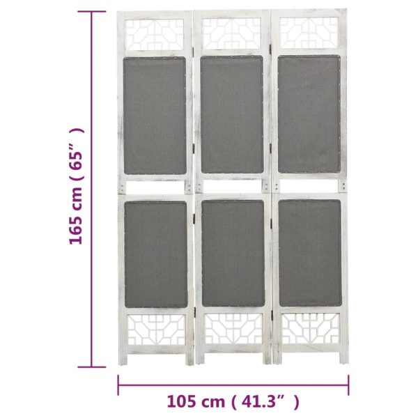 Kamerscherm Met 3 Panelen Stof Grijs - Afbeelding 7