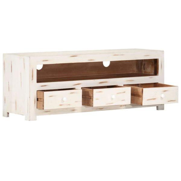 Tv-Meubel 110X30X40 Cm Massief Acaciahout - Afbeelding 3