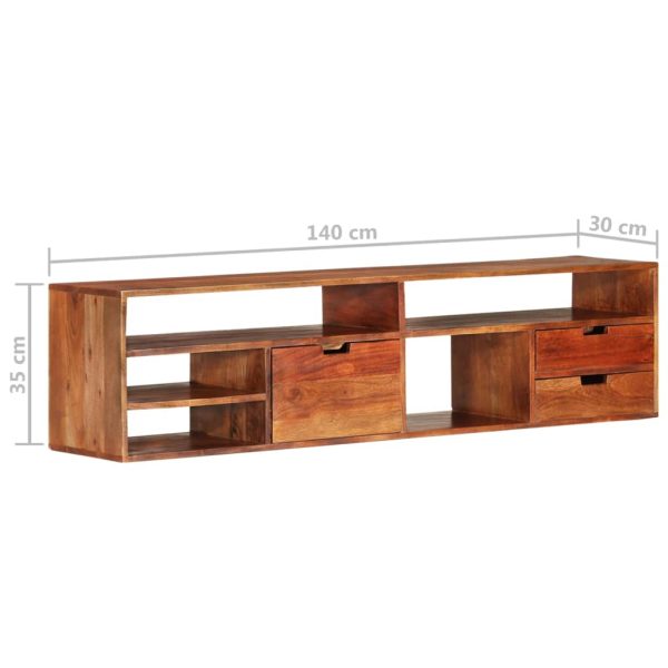 Tv-Meubel 140X30X Massief Acaciahout - Afbeelding 9