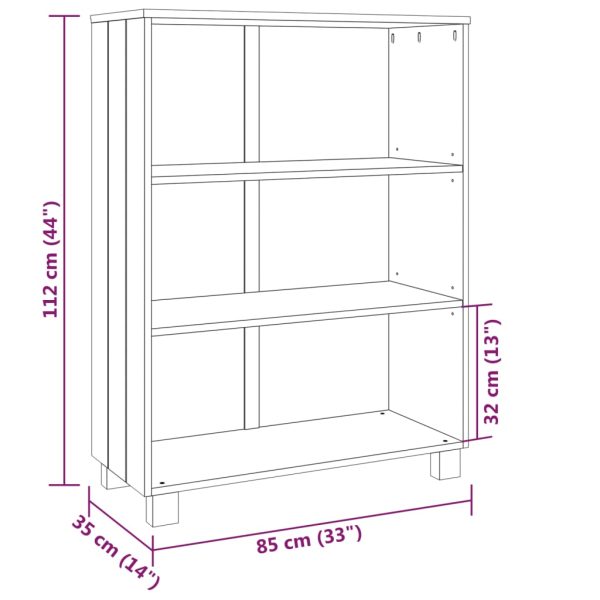 Boekenkast Hamar 85X35X112 Cm Massief Grenenhout - Afbeelding 8