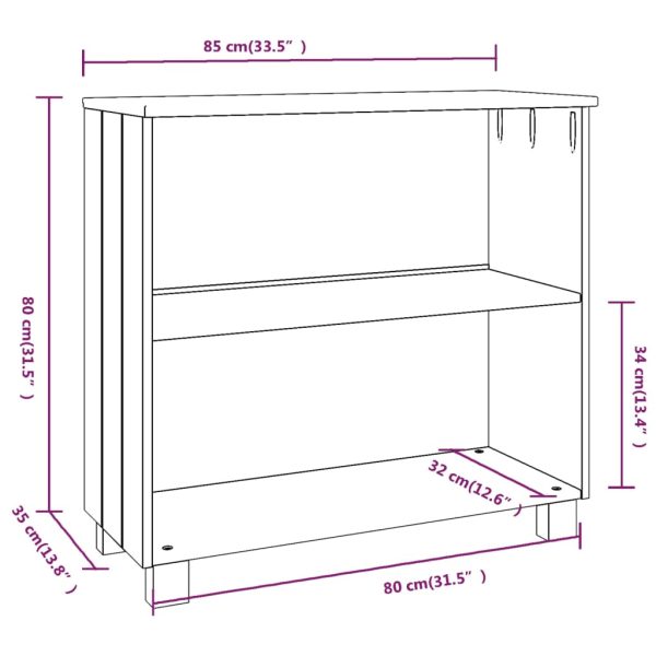 Dressoir Hamar 85X35X80 Cm Massief Grenenhout - Afbeelding 7